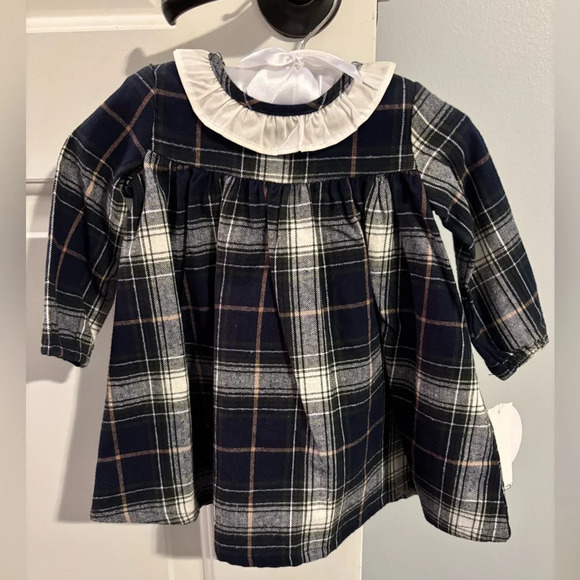 NWT Edgehill Collection long sleeve Christmas plaid dress with matching bloomers - Picture 1 of 11